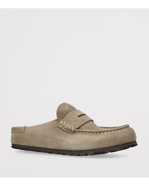 Birkenstock Brown Suede Naples Wrapped Clogs
