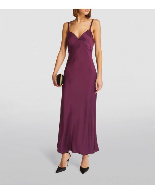 Polo Ralph Lauren Purple Satin Slip Maxi Dress