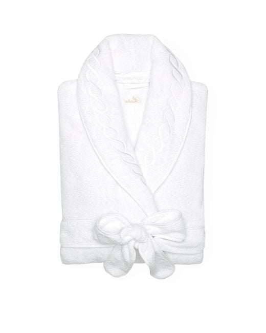 Pratesi White Cotton Treccia Bathrobe