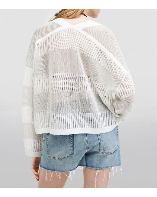 AllSaints White Misha V-neck Sweater