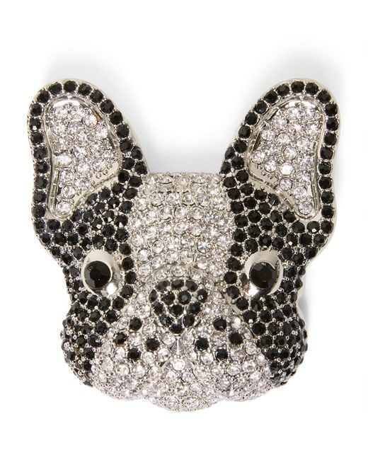 Weekend by Maxmara Black Crystal French Bulldog Brooch