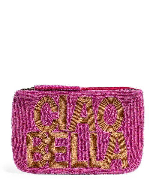 The Jacksons Purple Beaded Ciao Bella Clutch Bag
