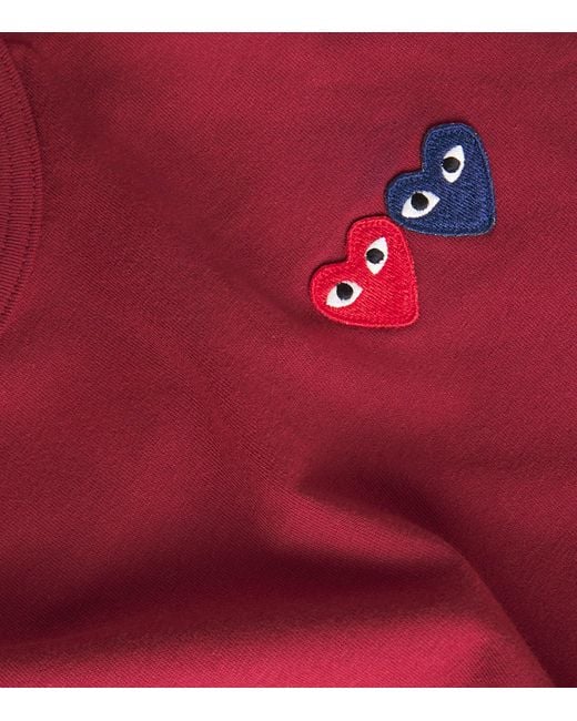 COMME DES GARÇONS PLAY Embroidered Double-Heart T-Shirt for men