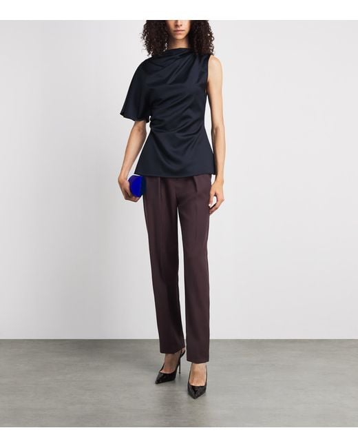 Roksanda Purple Satin Ragosta Tailored Trousers