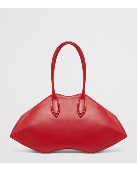 McQueen Red Leather Manta Shoulder Bag