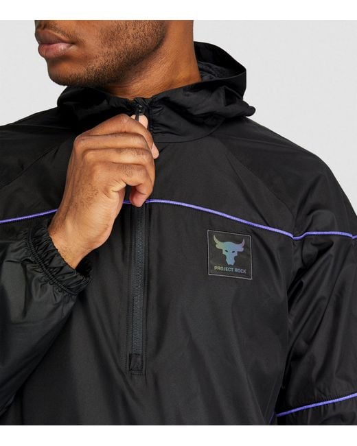 Under Armour Project Rock Hooded Quarter zip Windbreaker Jacket in
