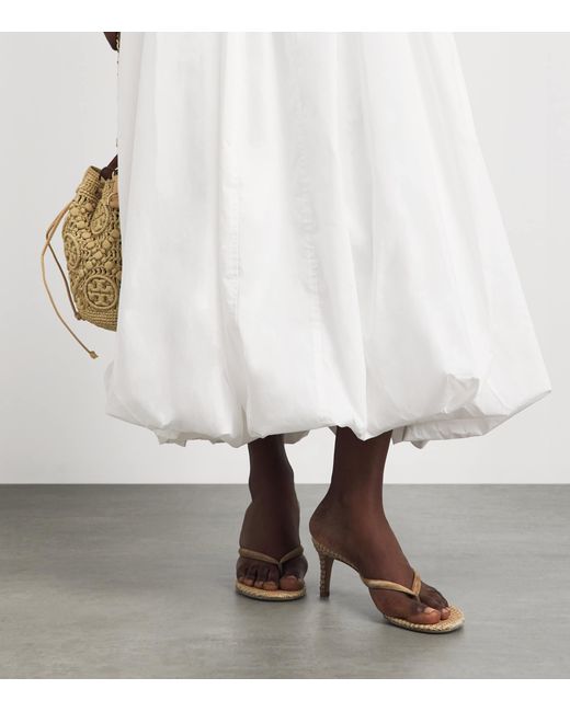 Jonathan Simkhai White Cotton Bubble-Hem Hally Midi Dress