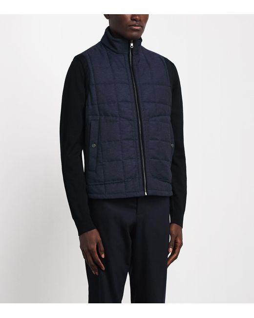 Pal Zileri Blue Reversible Padded Gilet for men