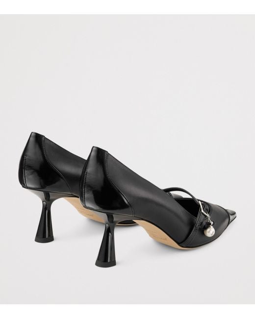 Jimmy Choo Black Aren 65 Leather Pumps