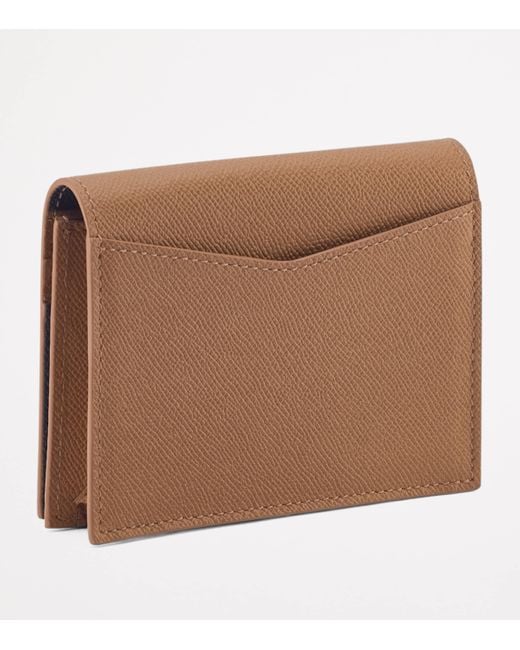 BVLGARI Brown Leather Business Card Holder