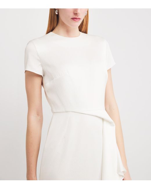 Edeline Lee White Draped Irene Midi Dress