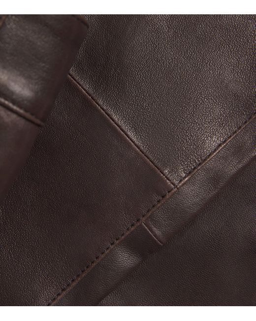 FRAME Gray The Leather Reboot Crop Trousers