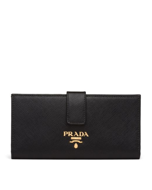 Prada Black Large Saffiano Leather Bifold Wallet
