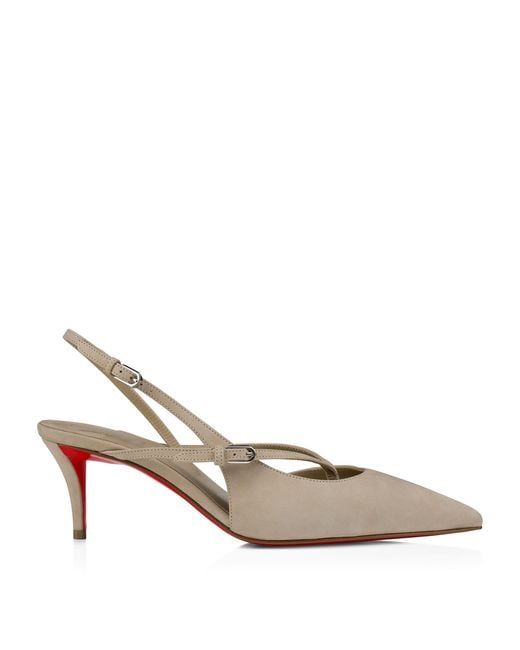Christian Louboutin Natural Twistissimo Nubuck Leather Slingback Pumps 60