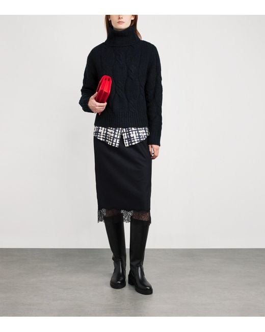 MAX&Co. Blue Wool-Blend Rollneck Sweater