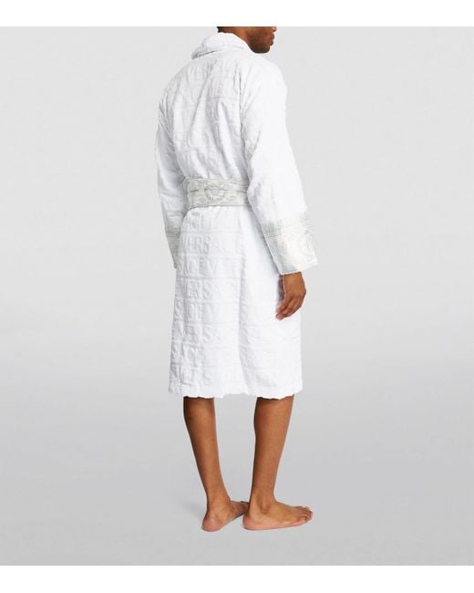 Versace White Baroque Bath Robe for men