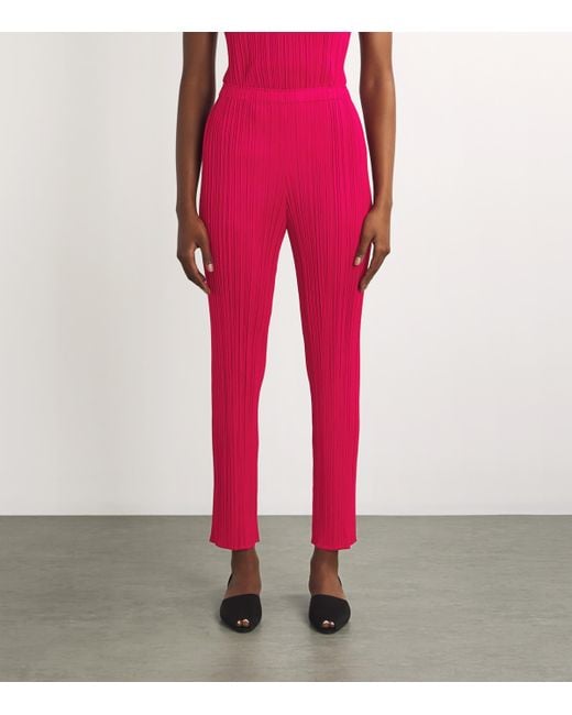 Pleats Please Issey Miyake Red New Colorful Basics Trousers