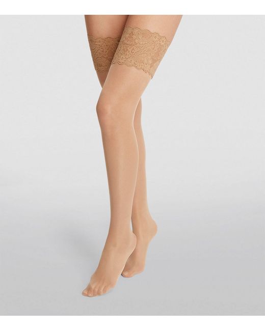 Wolford Gray Satin Touch 20 Stay Up Thigh Highs