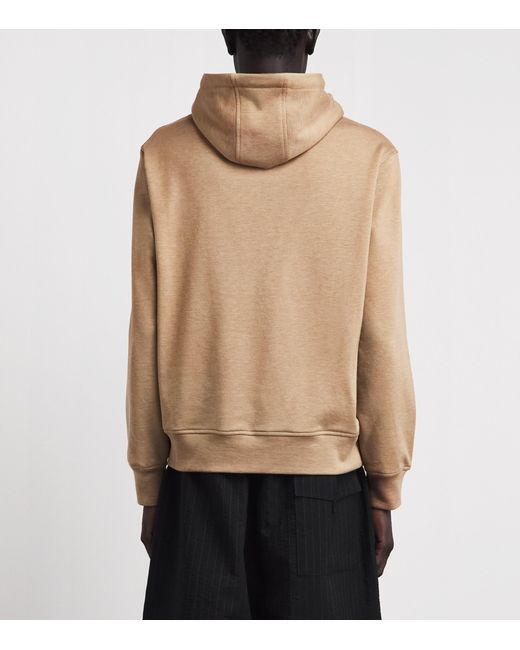 Isaia Natural Embossed Logo Hoodie for men