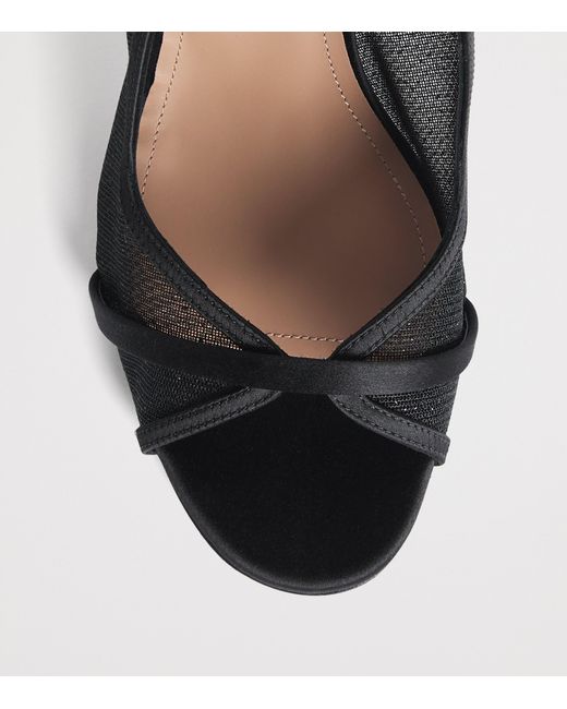 Malone Souliers Black Mesh Norah Heeled Sandals 70