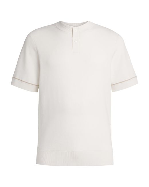 CHE White Casimir Henley Polo Shirt for men