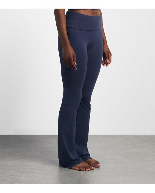 Skims Blue Cotton Jersey Foldover Trousers