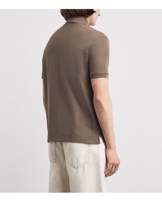 Emporio Armani Brown Cotton Logo Polo Shirt for men