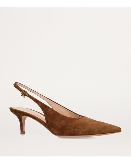 Gianvito Rossi Brown Suede Robbie Slingback Pumps 55