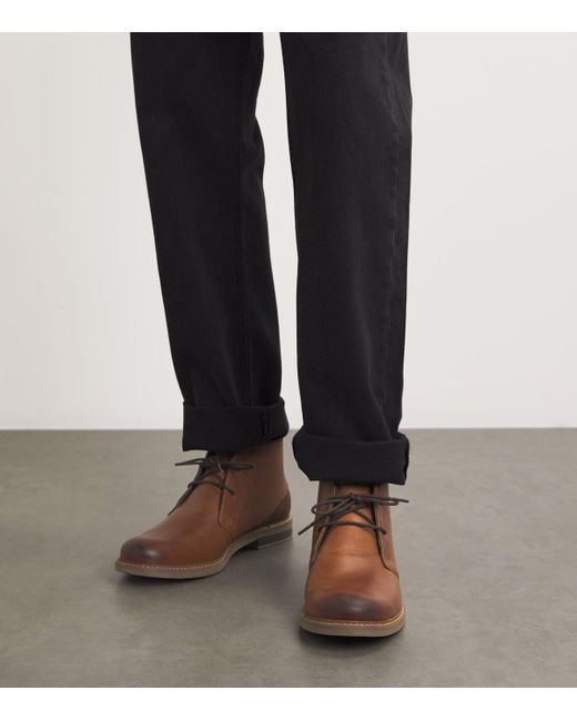 Barbour Brown Leather Readhead Chukka Boots for men