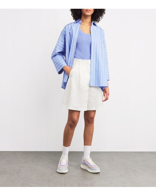 Weekend by Maxmara White Cotton-Linen Shorts