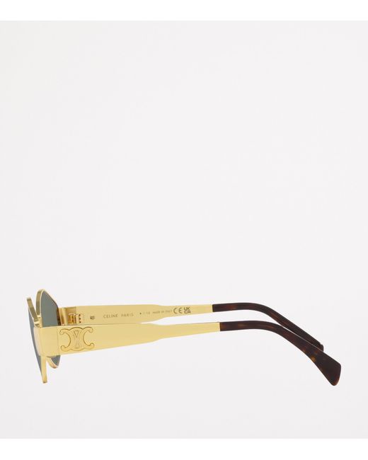 Céline Green Metal Triomphe Geometric Sunglasses