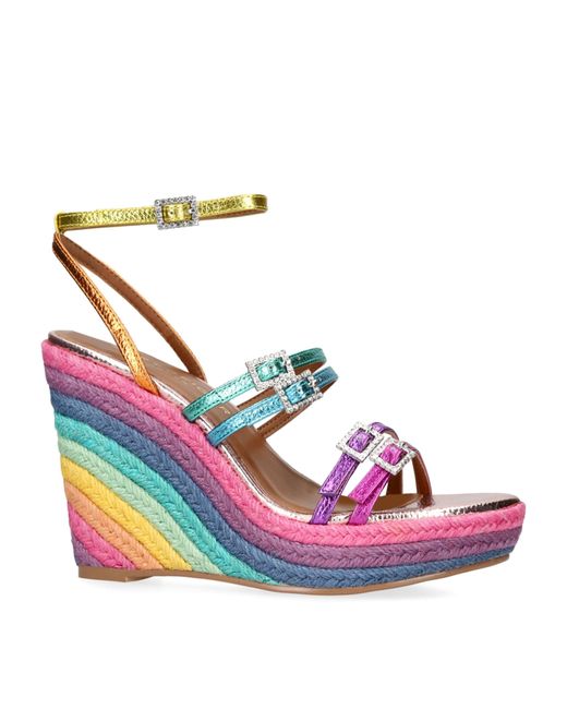 Kurt Geiger Leather Pierra Wedge Sandals in Pink Lyst