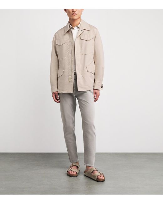 Eleventy Natural Cotton-Silk Safari Jacket for men