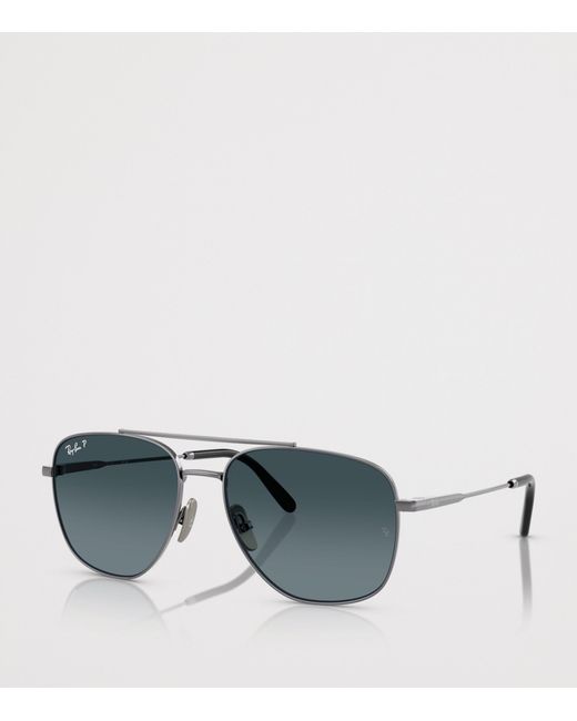 Ray-Ban Gray Titanium William Square Sunglasses