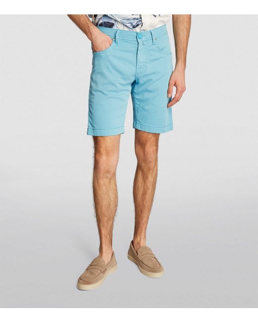 Jacob Cohen Blue Stretch-cotton Chino Shorts for men