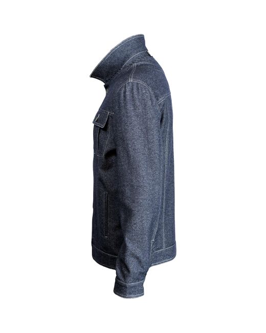 Alan Scott Blue Cashmere-Blend Denim Jacket for men