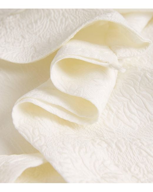 Eskandar White Silk Stand-Collar Wide Shirt