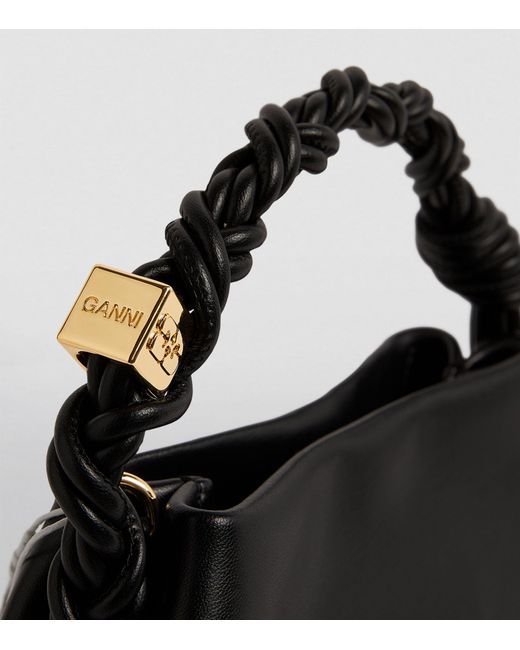 Ganni Black Bou Leather-blend Top-handle Bag