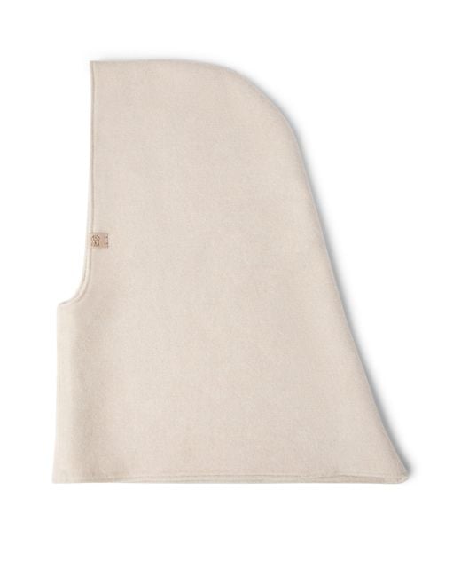 Brunello Cucinelli White Wool-Cashmere Flannel Balaclava