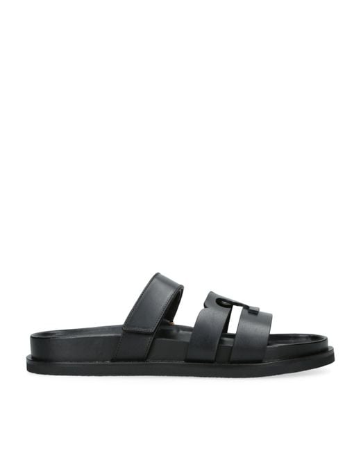 Tory Burch Black Leather Ines Sport Slides