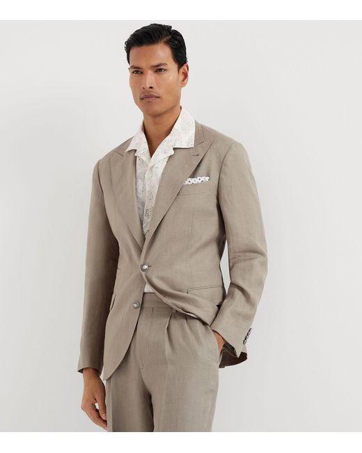 Brunello Cucinelli Gray Linen-blend Blazer for men