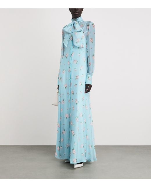 LEO LIN Blue Floral Lilith Maxi Dress
