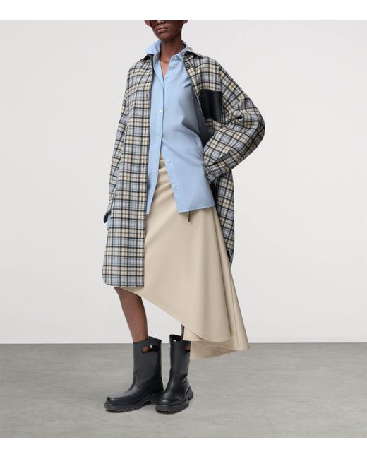 Loewe Blue Wool-Silk Draped Shirt