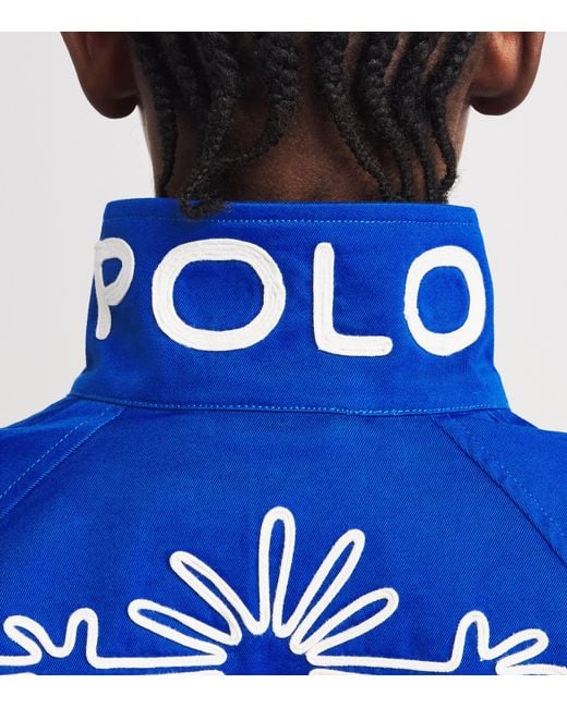 Polo Ralph Lauren Blue Cotton Twill Windbreaker Jacket