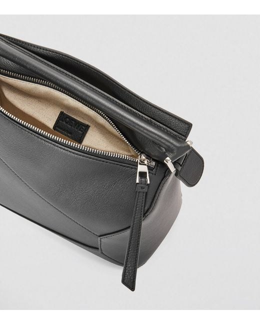 Loewe Gray Small Leather Puzzle Edge Top-handle Bag