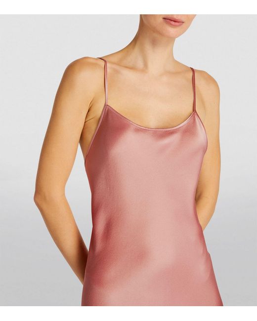 Victoria Beckham Pink Satin Slip Maxi Dress