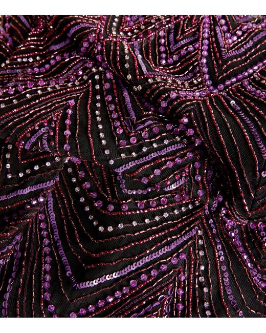 The Attico Purple Embellished Maxi Dress