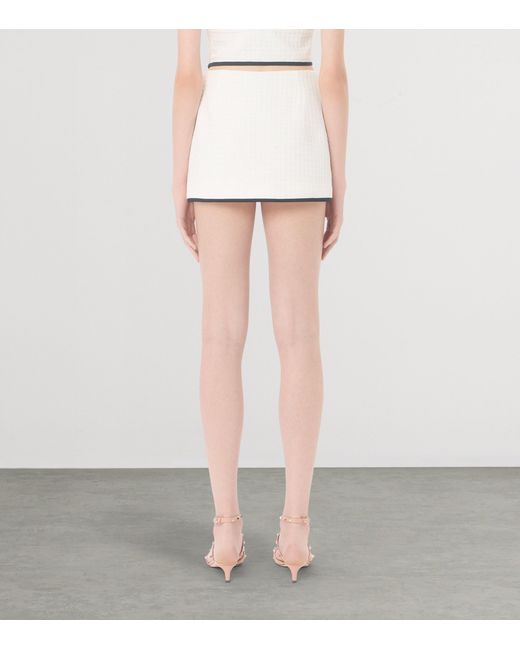 Valentino Natural Cotton Tweed Mini Skirt
