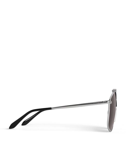 Alaïa Black Metal Aviator Mask Sunglasses