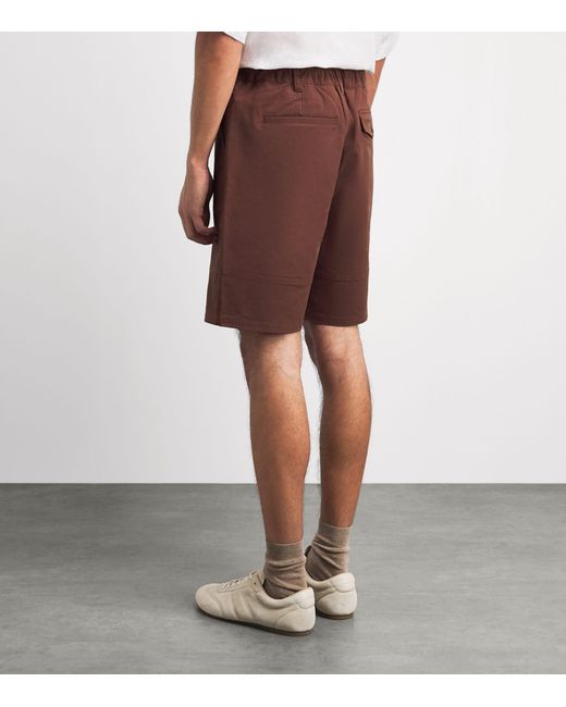Barbour Purple Stretch-Twill Strickland Shorts for men